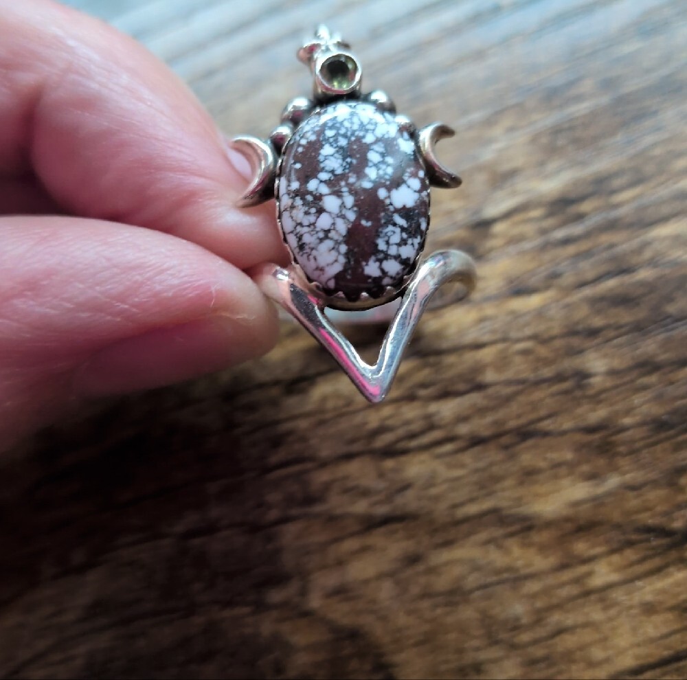 Silver Wild Horse Jasper Stone Ring - Picture 14 of 14